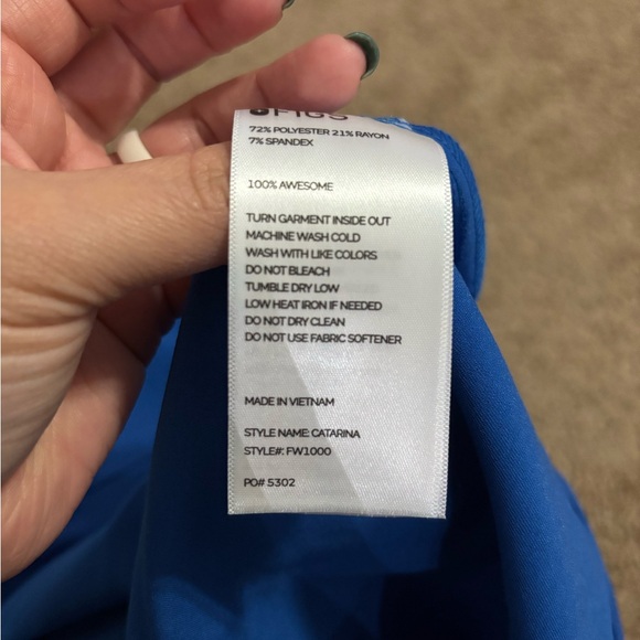 Figs Catarina One-Pocket Scrub Top Blue Size Small - Picture 7 of 8